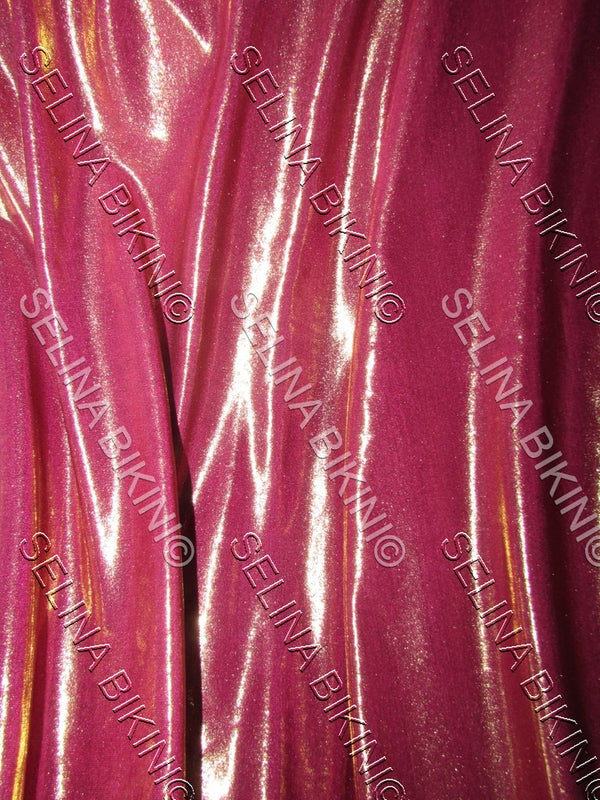 #0183 NEW Pink and Gold Double Shade Metallic Spandex - Selina Bikini