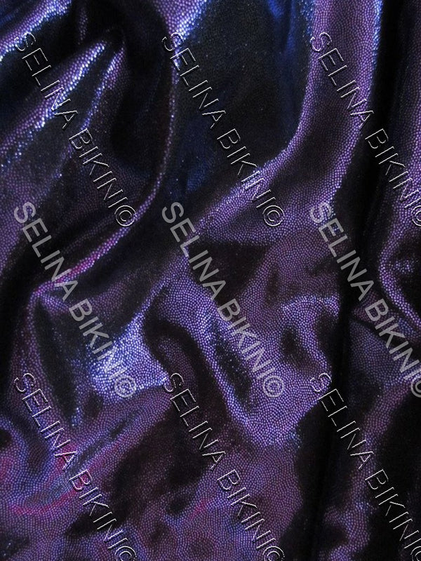 #0191 NEW Dark Purple On Black Base Metallic US Spandex - Selina Bikini