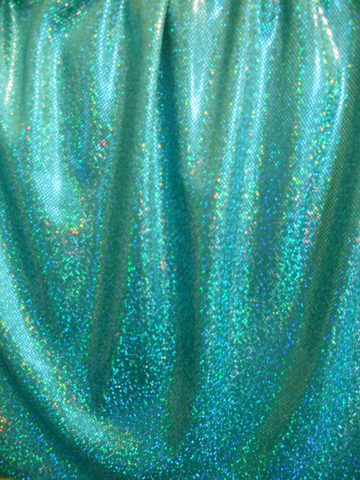 #46 Teal Hologram Metallic Spandex - Selina Bikini