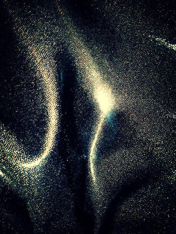 #25 Black Shimmery Metallic Dots Spandex - Selina Bikini