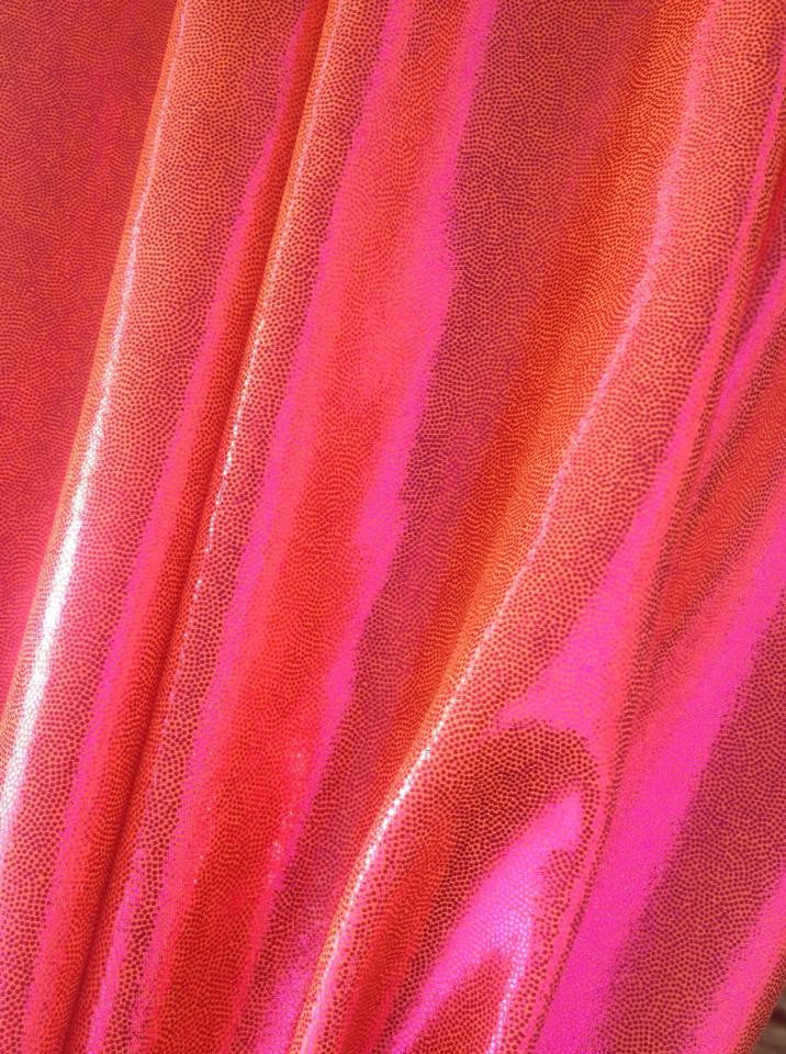 #63 Coral Pink Metallic Dots Spandex - Selina Bikini