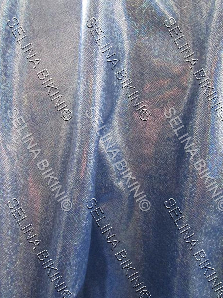 #012 Baby Blue Metallic Dots Spandex - Selina Bikini