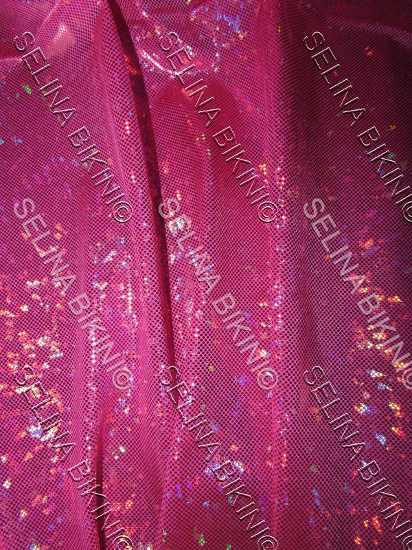 #0184 Pink Shattered Glass Spandex - Selina Bikini