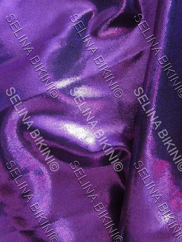 #0195 NEW Purple and Fuchsia Metallic Dots US Spandex - Selina Bikini