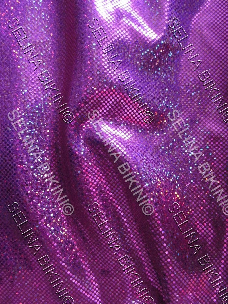 #0194 NEW Fuchsia Hologram US Spandex - Selina Bikini