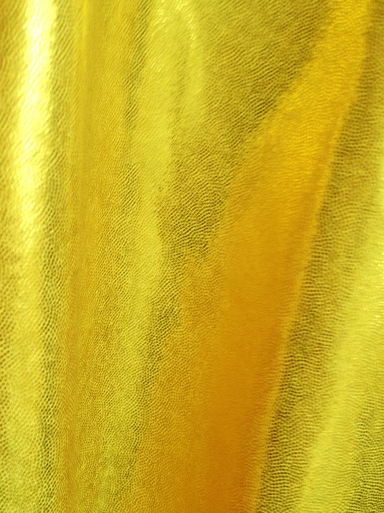 #52 Yellow Mystic Metallic Dots Spandex - Selina Bikini