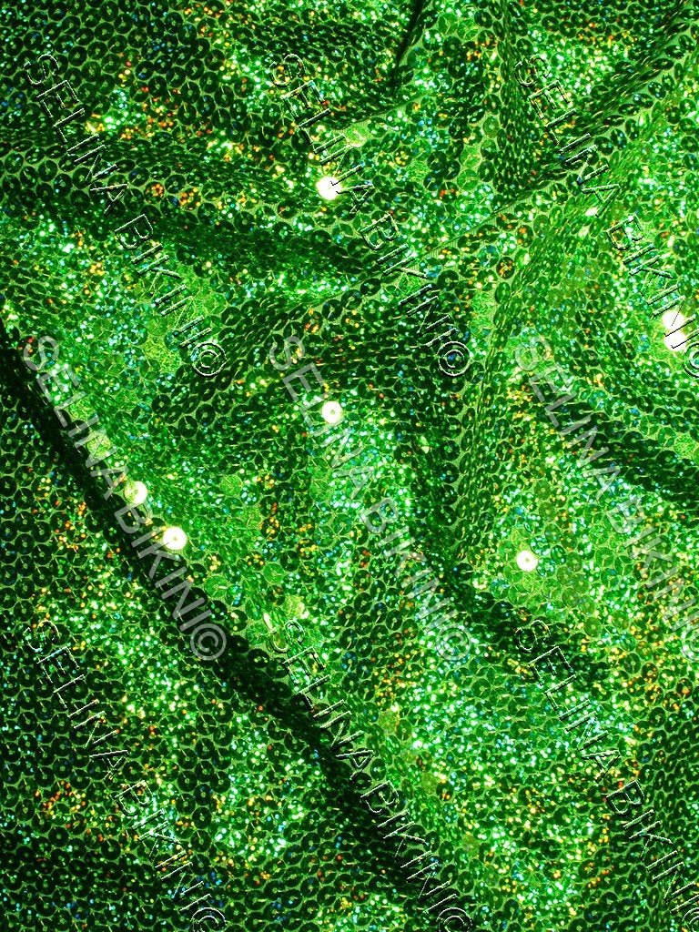 #S199 NEW Emerald Sequinned Spandex - Selina Bikini