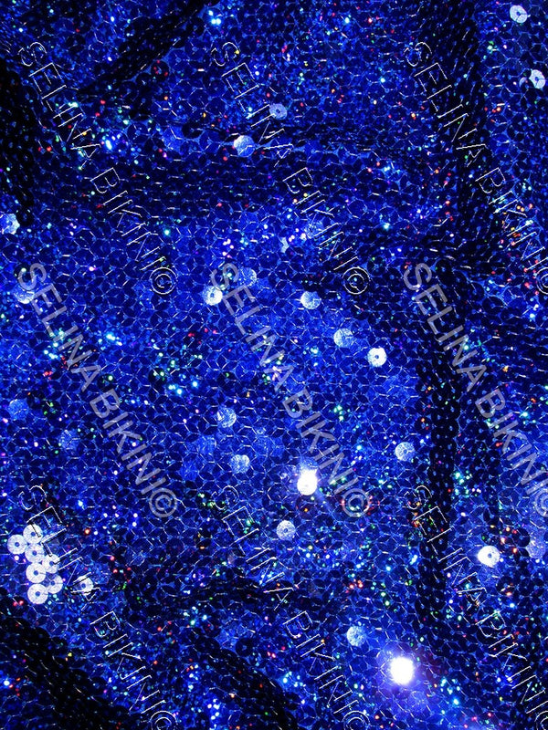 #S200 NEW Royal Blue Sequinned Spandex - Selina Bikini