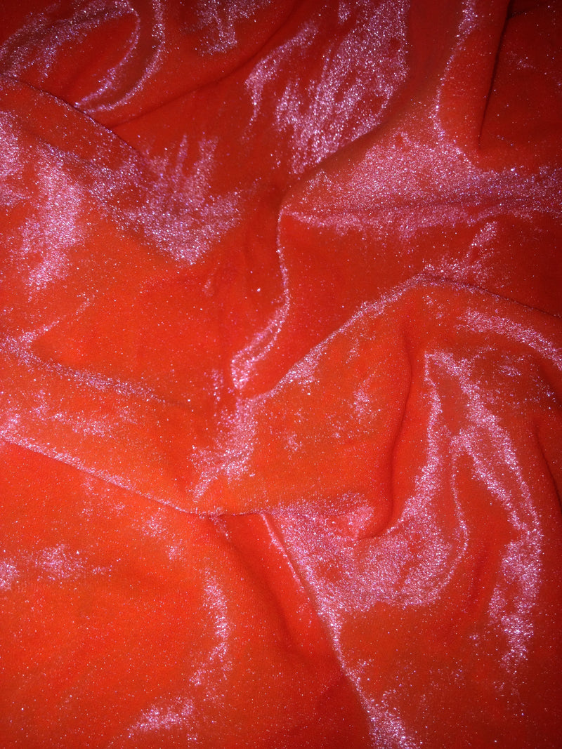#78 Bright Orange Crushed Velvet - Selina Bikini