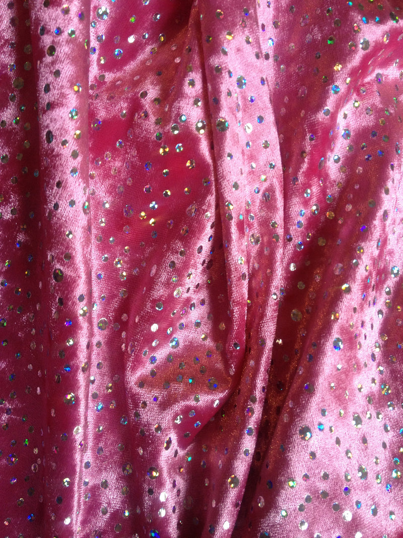 #66 Soft Pink soft velvet scattered with glitter - Selina Bikini