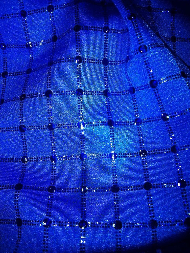 #90 Ocean Blue Square Glitter Spandex - Selina Bikini