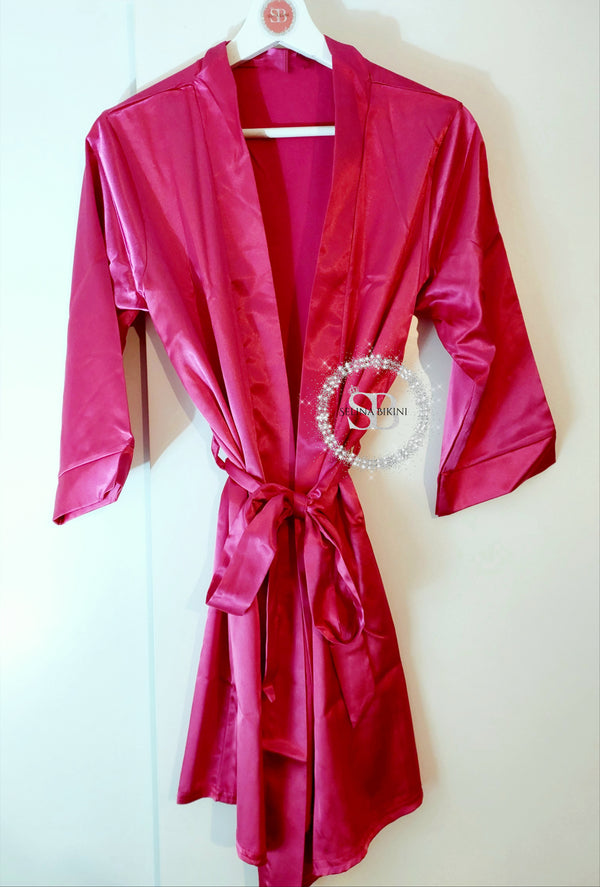 Hot Pink Satin Backstage Robe