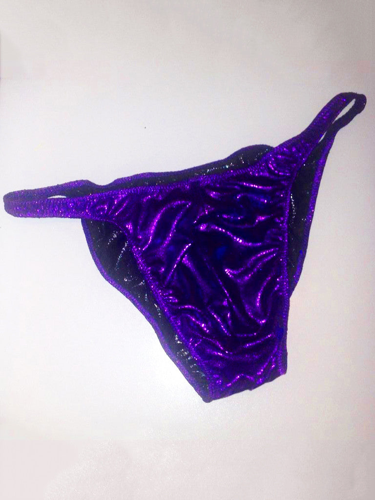 Dark Purple Shattered Glass Men's Posing Trunks - Selina Bikini
