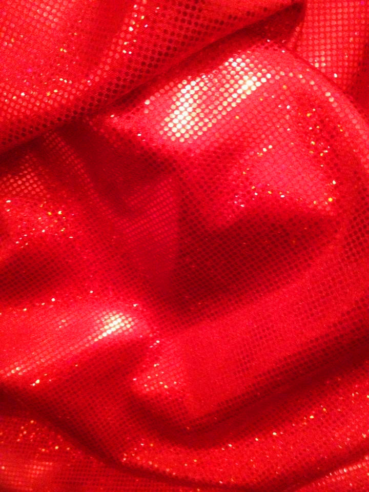 #80 Red Hologram Metallic Spandex - Selina Bikini