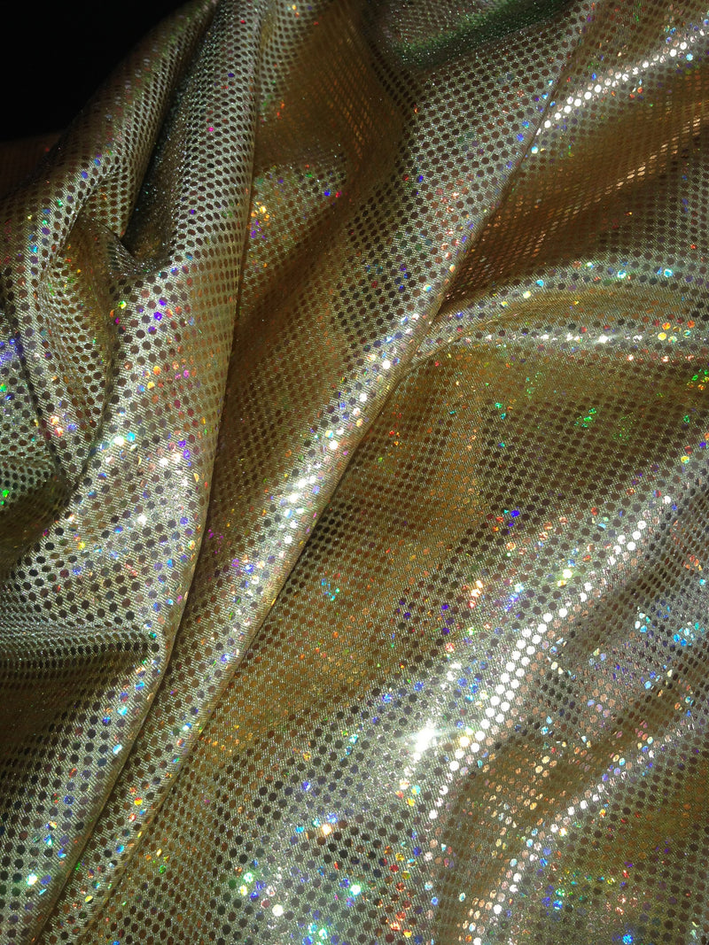 #74 Gold Shattered Glass Spandex - Selina Bikini