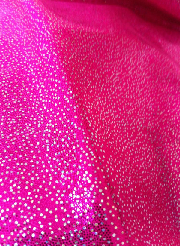 #84 Diamante Metallic Dots Spandex Hot Pink - Selina Bikini