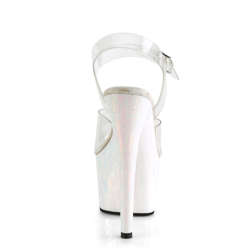 Pleaser Shoes ADORE-708SPLA-2 Clr/White-Opal Hologram - Selina Bikini