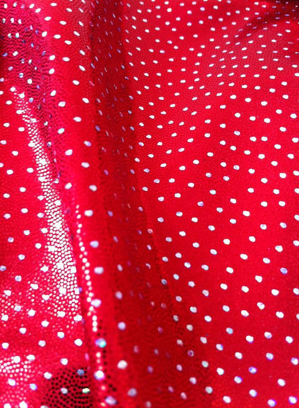 #85 Diamante Metallic Dots Spandex Red - Selina Bikini